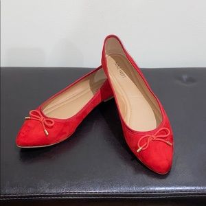 Nine West Red Suede Flats Size 11